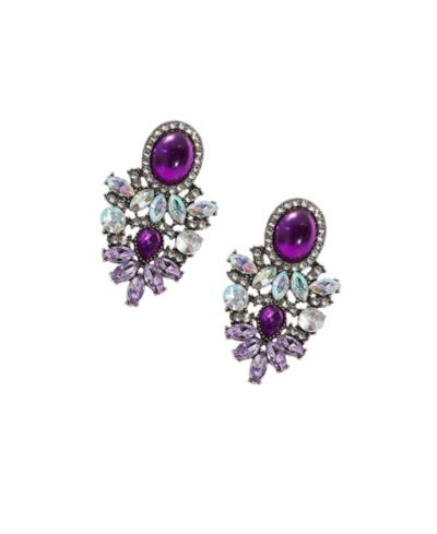 SOHI Shimmering Rhinestone Statement Dangling Drop Earrings