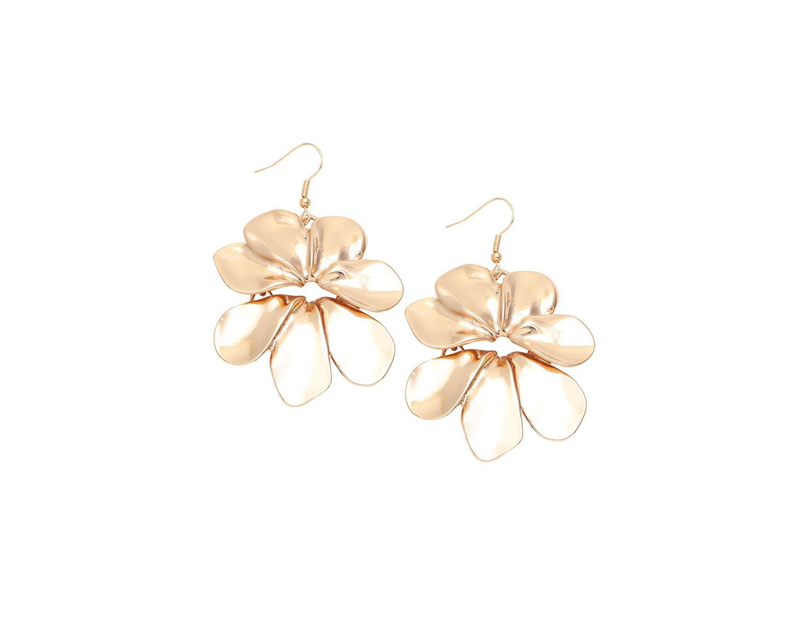 Женские золотистые серьги SOHI Metallic Flora Drop