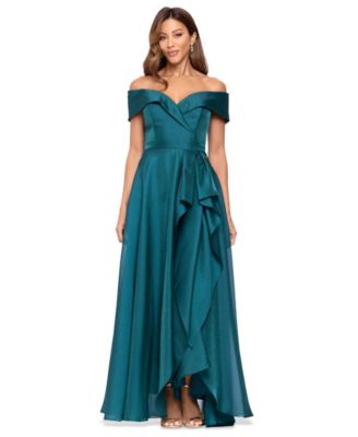 XSCAPE Женский Sweetheart Neck Off-The-Shoulder Ruffle Long Dress