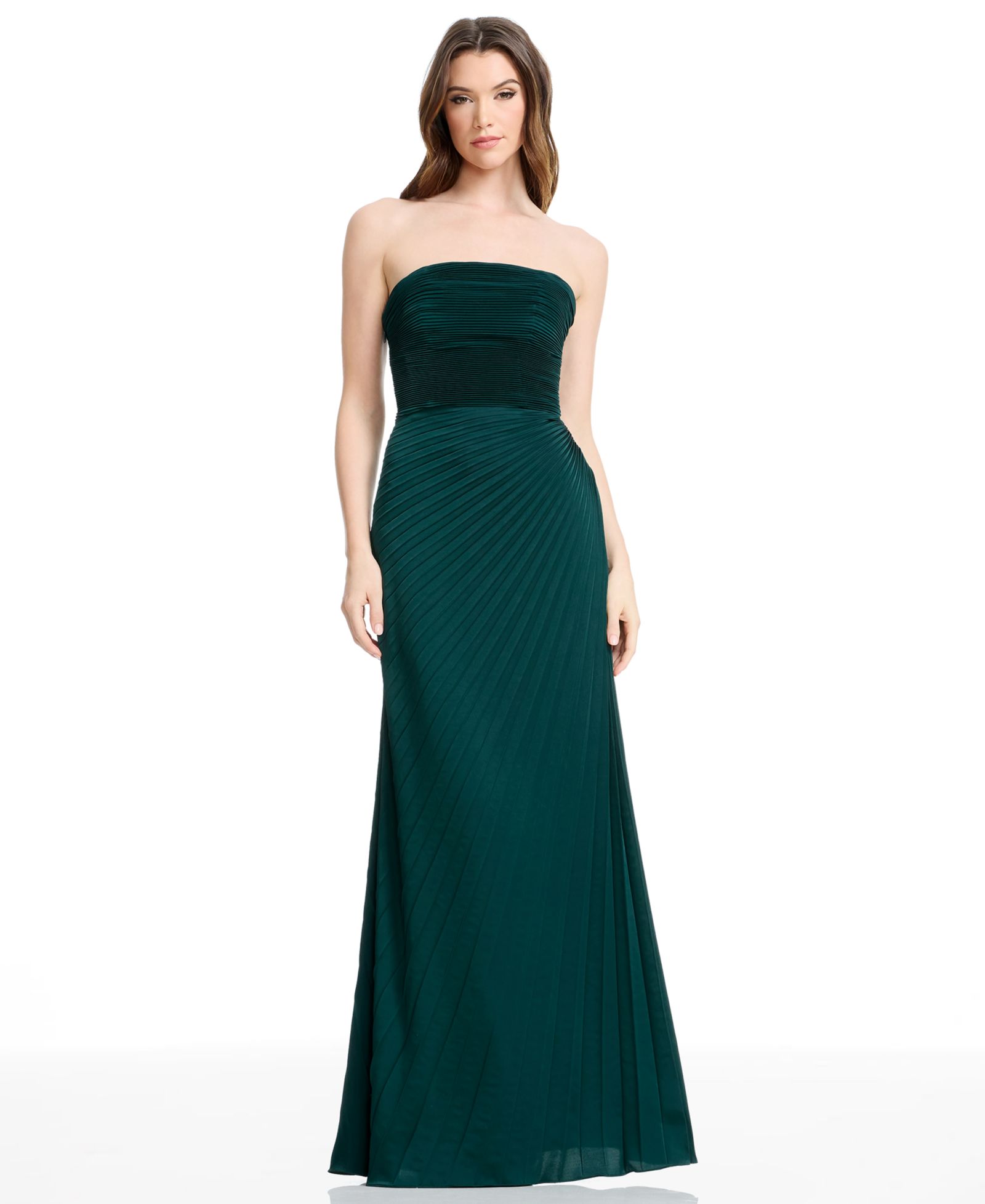 Женское вечернее платье Dress the Population Kinley Strapless Pleated A-Line Ball Gown