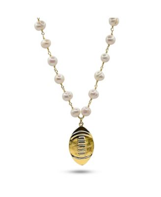 Ожерелье с жемчугом Freshwater и подвеской Football Gold Plated