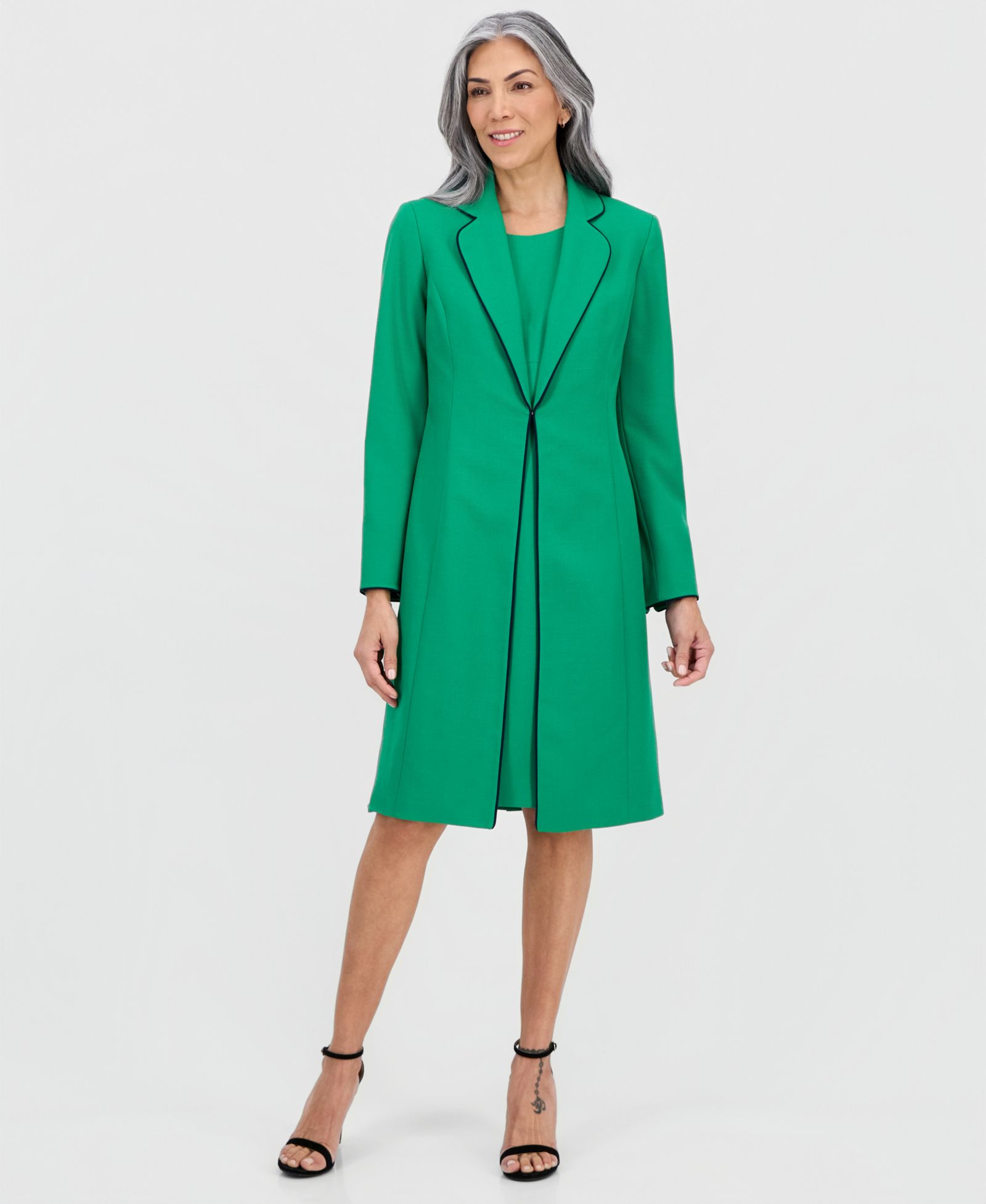 Женский костюм Le Suit Topper Jacket & Round-Neck Sheath 2 Piece, Regular & Petites