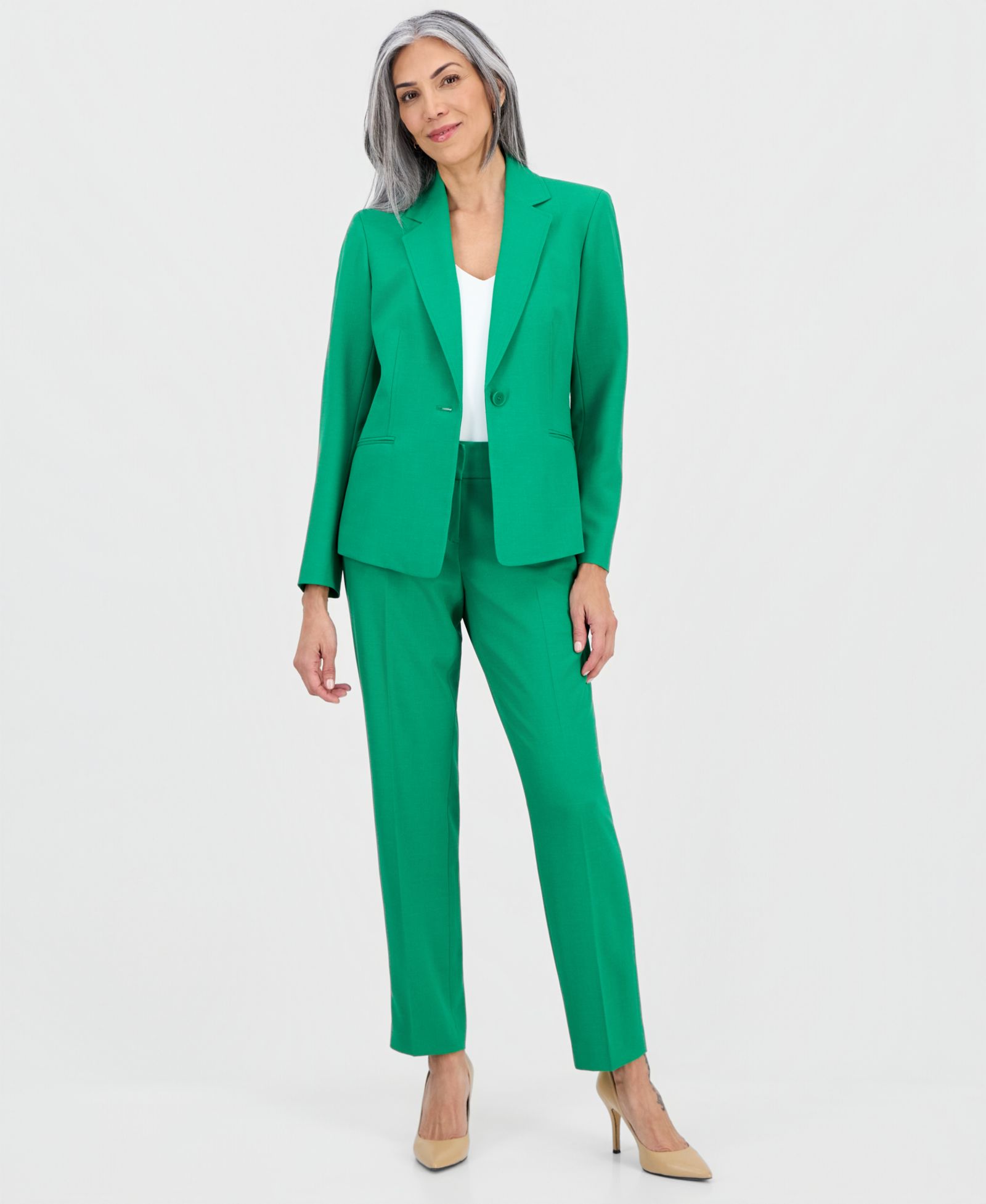 Le Suit Women's Notch-Lapel Mid-Rise 2 Piece Pantsuit
