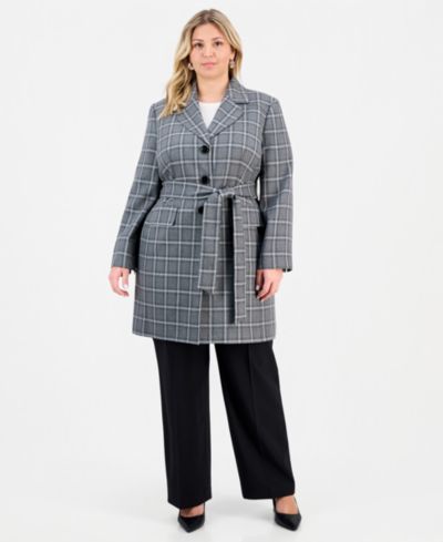 Костюм Plus Size с поясом и широкими брюками