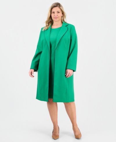Le Suit костюм из 2 предметов Plus Size: жакет с открытым передом и платье-футляр с круглым вырезом