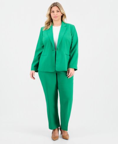 Женский брючный костюм Le Suit Plus Size Notch-Lapel Mid-Rise, 2 предмета