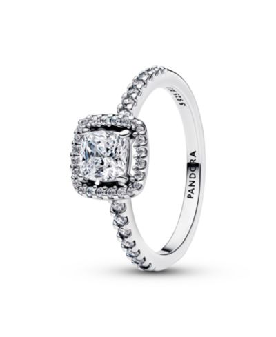 Кольцо Pandora Sparkling Square Halo