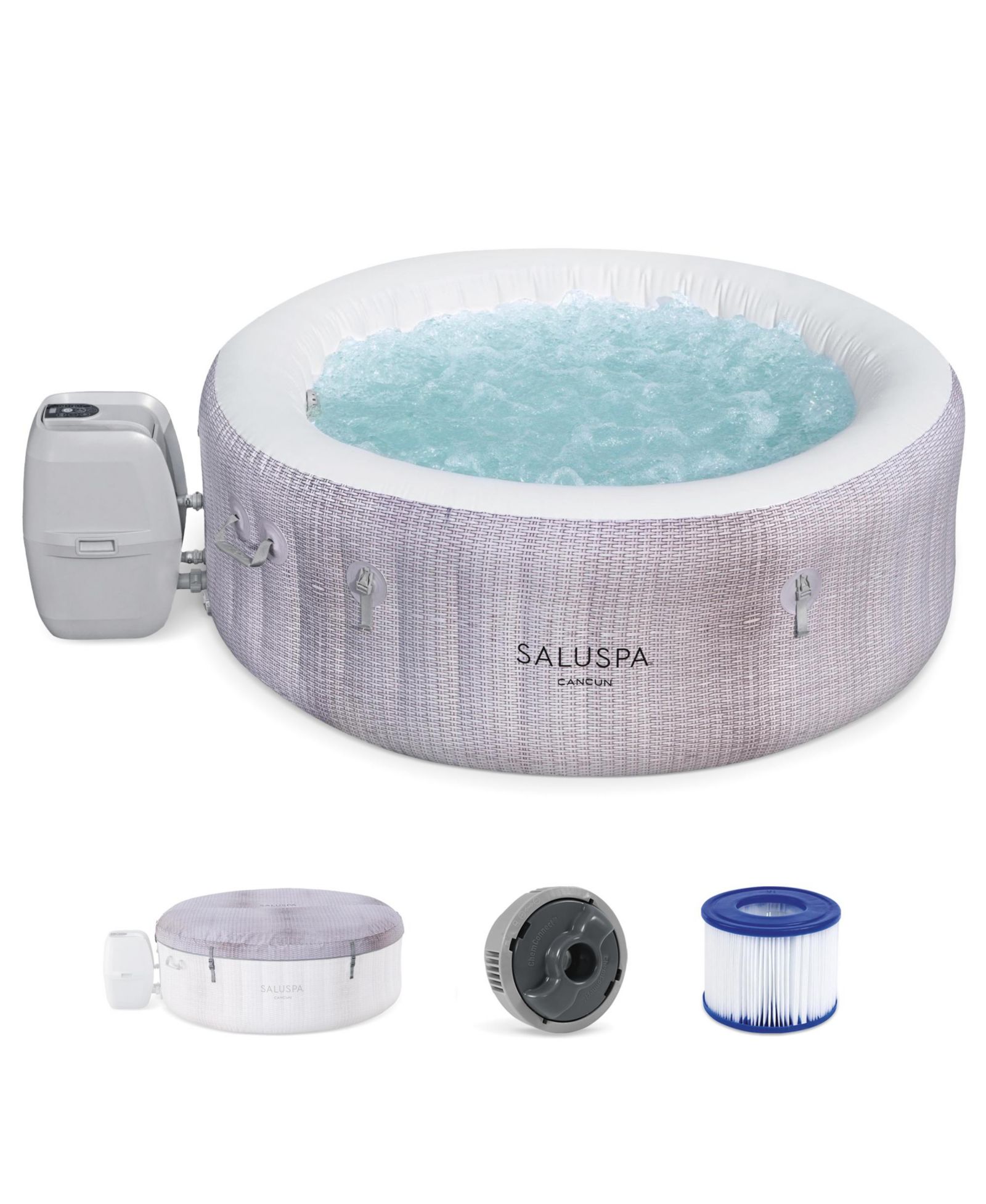 Bestway SaluSpa Cancun надувной джакузи для 2-4 человек, энергоэффективный спа-комплекс