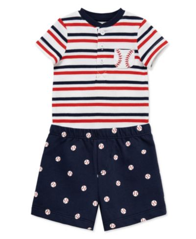 Комплект из боди и шорт Little Me Baby Boys' с принтом baseball, 2-piece set