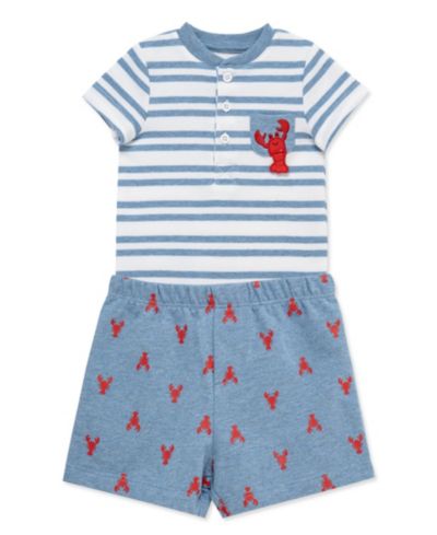 Little Me Детский набор из боди и шорт в полоску, 2-Piece Set