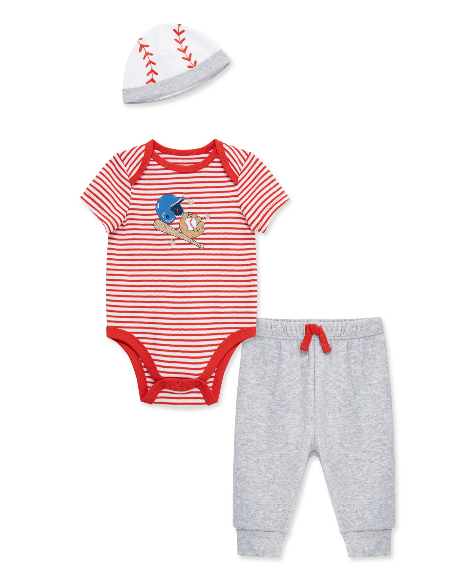 Детский комплект для новорожденных Little Me: боди, брюки и шапка, 3-Piece Set