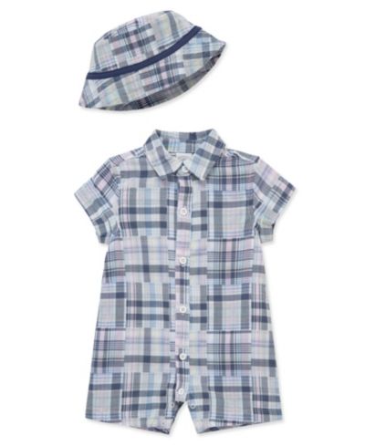 Little Me Детский комплект комбинезон и шапка в клетку 2-Piece Set