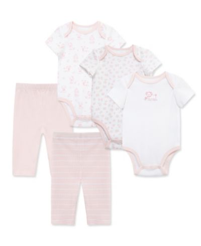Комплект Little Me Baby Girls' Puppies Bodysuit and Pants, 5-Piece Set