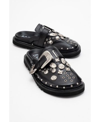 Forever & Always Shoes Maril Leather Buckle Sandal (Women)