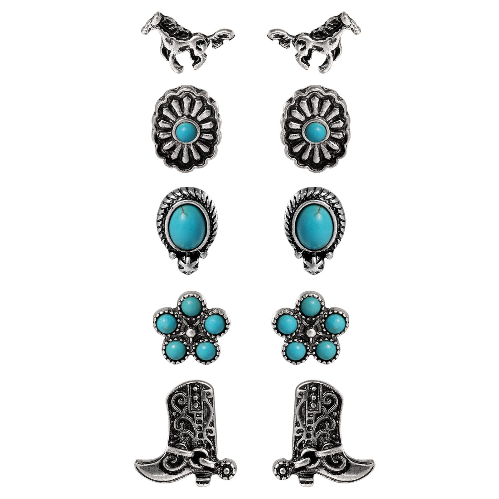 Jessica Simpson Western Stud набор серег - 5 пар