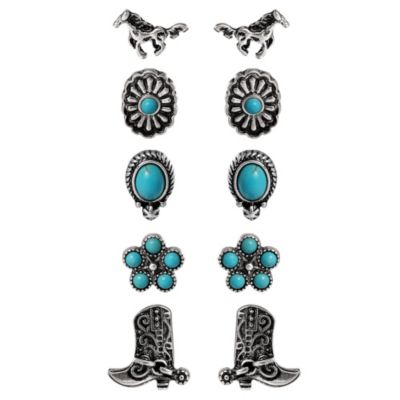 Jessica Simpson Western Stud набор серег - 5 пар