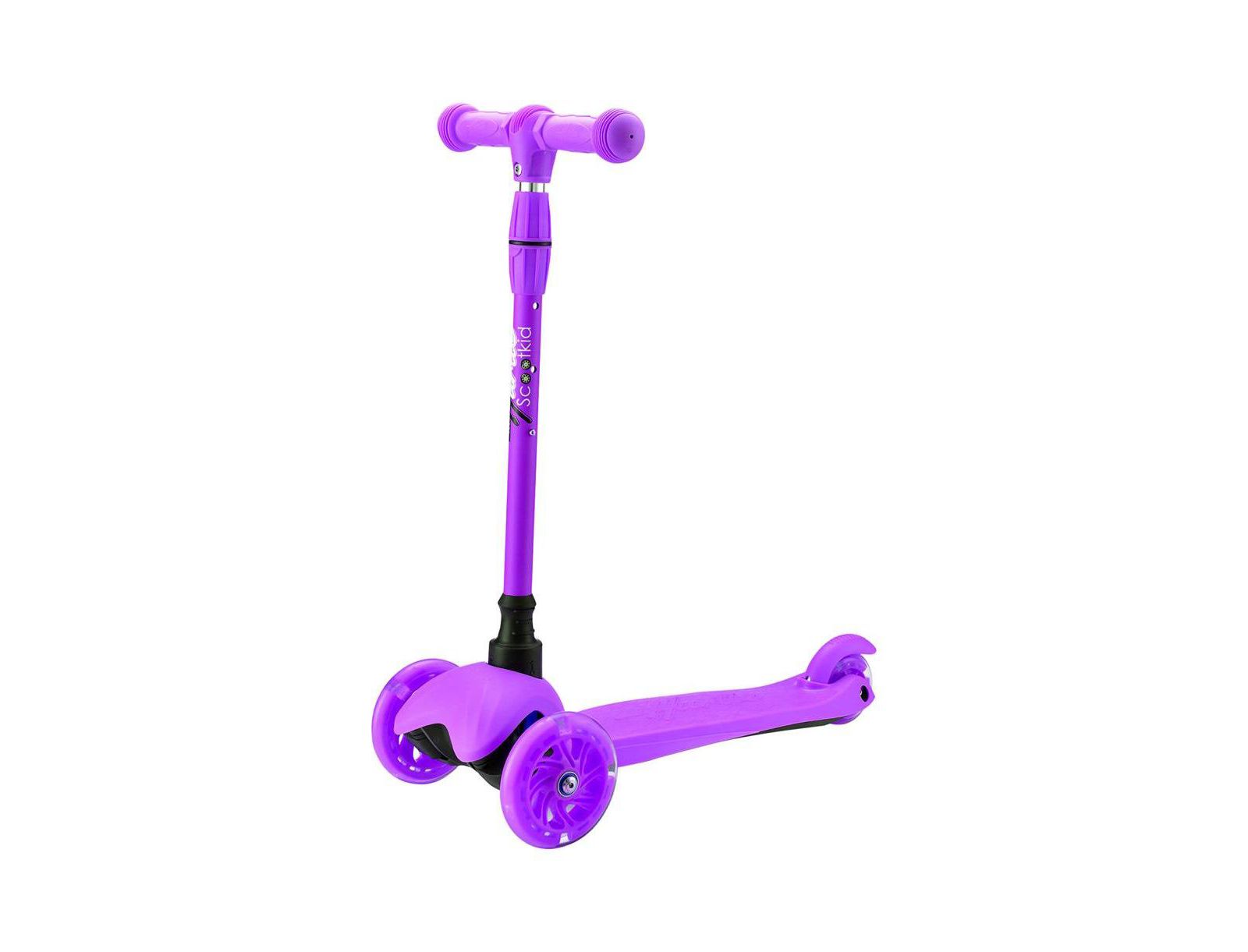 Детский мини-самокат Hurtle Lightweight and Adjustable с LED колесом (Purple)
