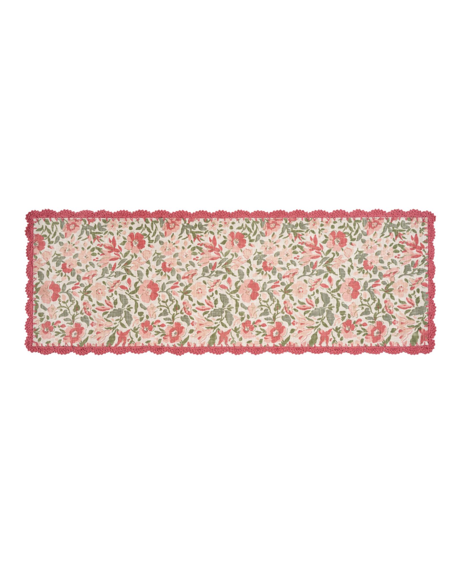 Laura Ashley Crochet Border Cotton Runner Rug, 20" x 60"