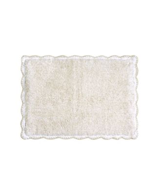 Laura Ashley Heathered Crochet Border Cotton Bath Rug, 17" x 24"