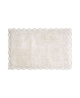 Laura Ashley Heathered Crochet Border Cotton Bath Rug, 20" x 32"