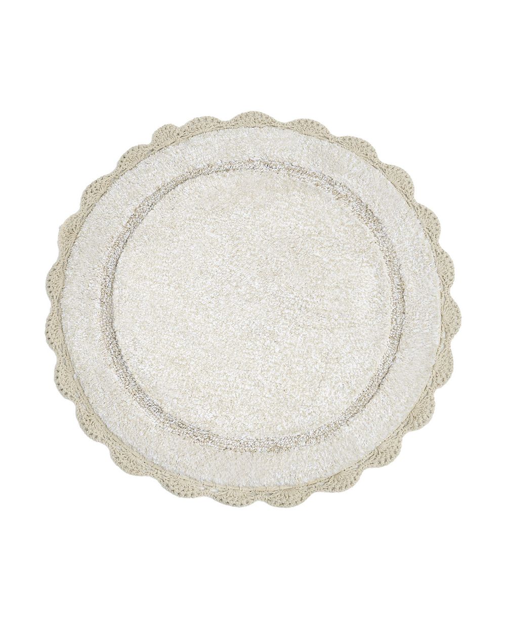 Laura Ashley Crochet Cotton Bath Rug, 26" Round