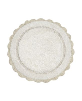 Laura Ashley Crochet Cotton Bath Rug, 26" Round