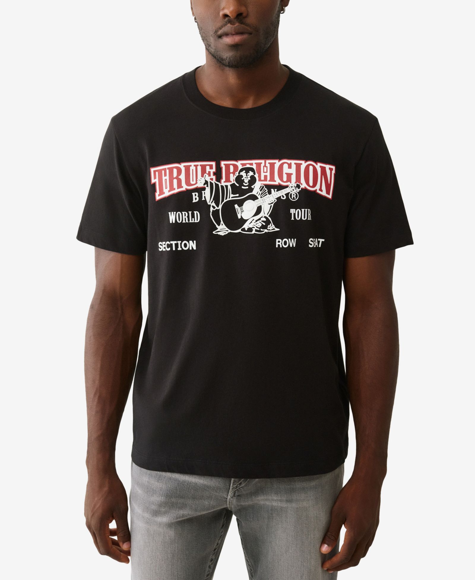 True Religion Мужская футболка с логотипом World Tour Heritage и круглым вырезом