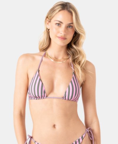 Roxy Juniors' Stripe Out Reversible Tiki Triangle Top