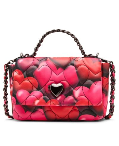 Маленькая сумка через плечо Betsey Johnson Bubble Hearts Flap Over Crossbody