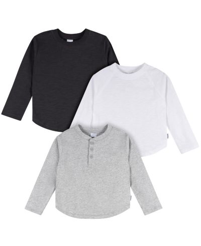 Детские рубашки Gerber Long Sleeve, набор из 3 штук для мальчиков