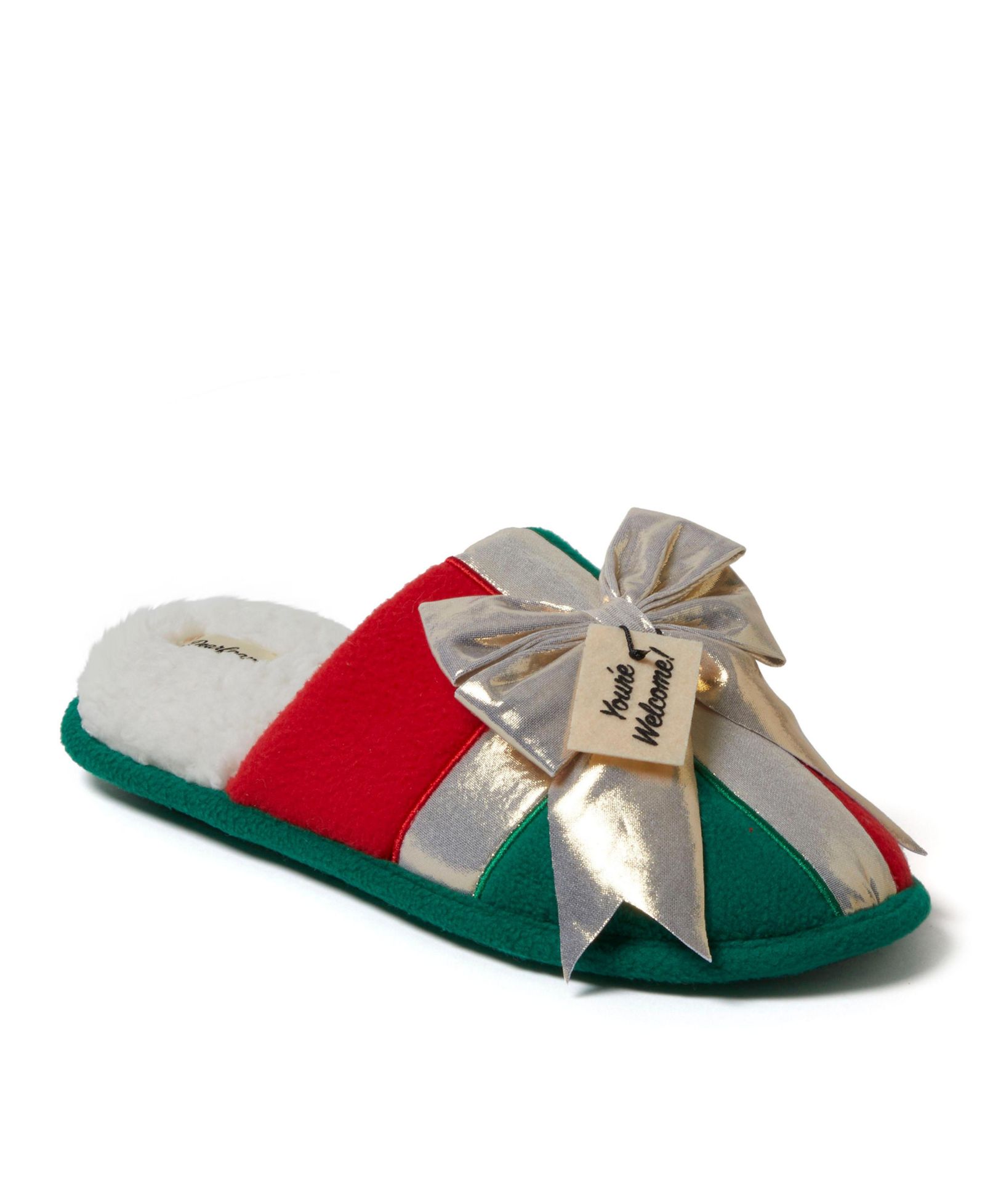 Dearfoams Men's Unisex Novelty Holiday Christmas Scuff Slipper