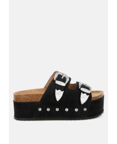 Женские сандалии London Rag Women's Zaphod Faux Leather Flatform Slip Ons
