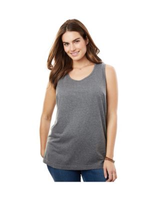 Woman Within Plus Size Perfect Scoopneck Tank Top