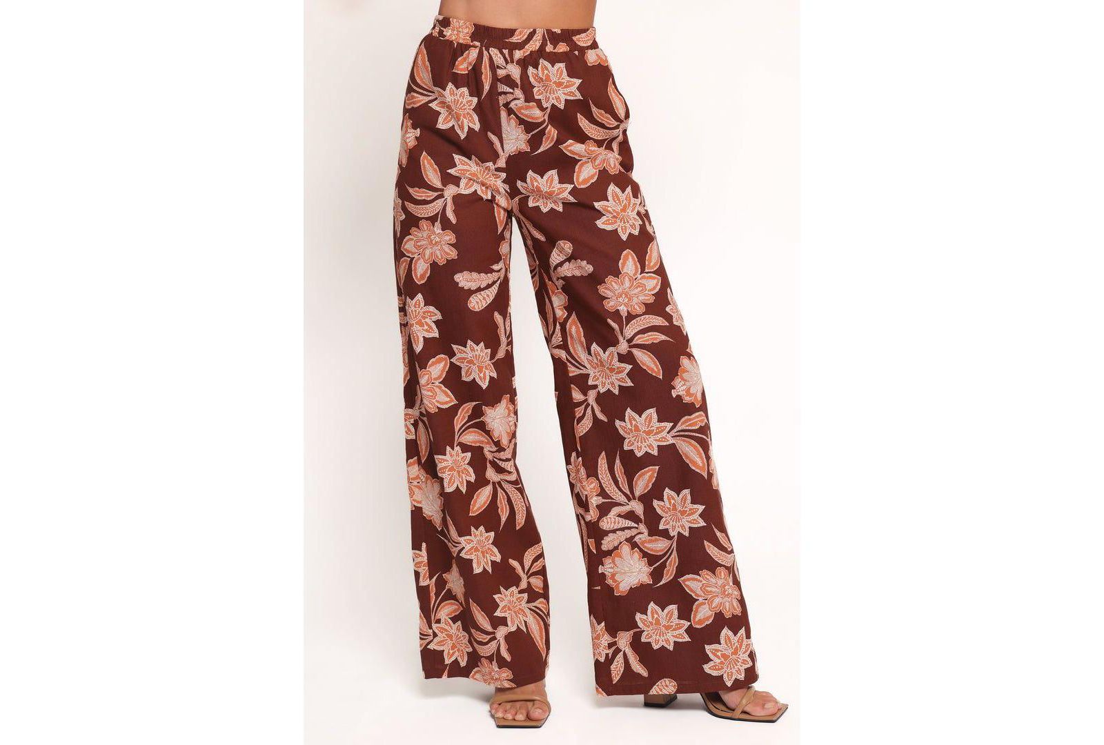 Женские брюки Petal and Pup Samira с широкими штанинами, Orange Floral