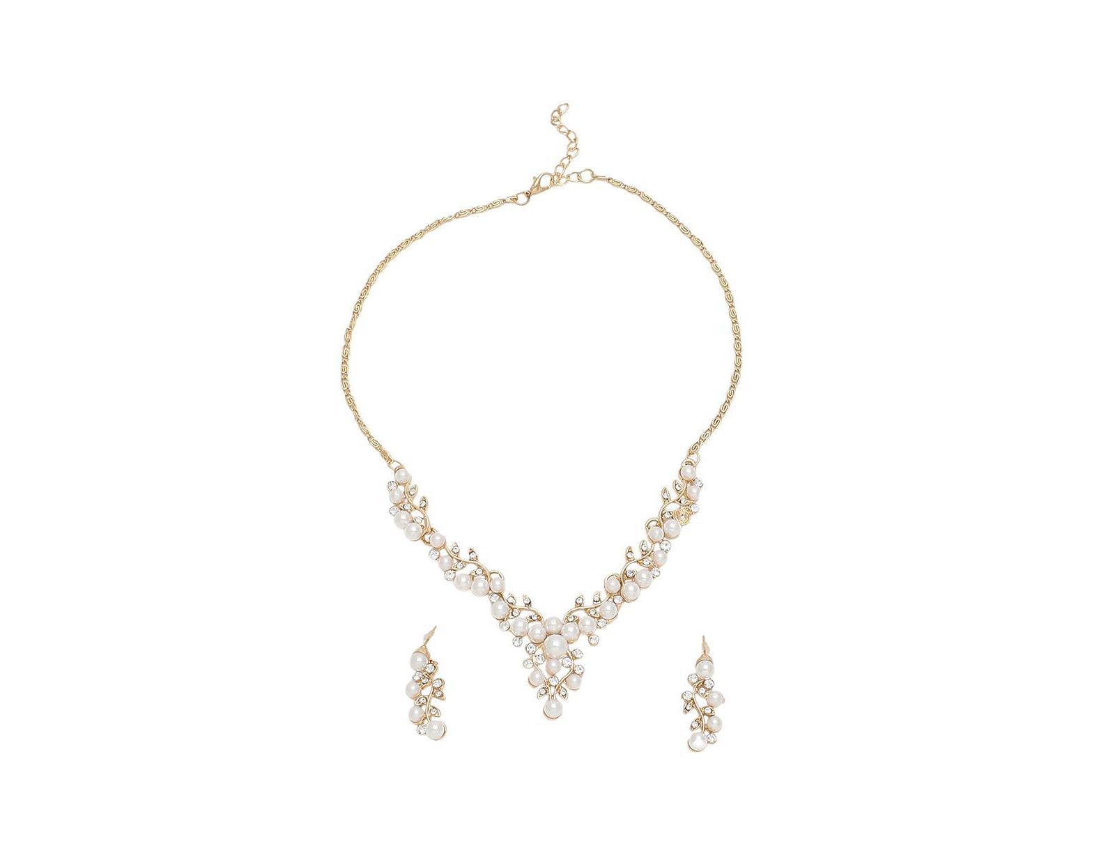 SOHI Gold Plated Pearl Jewellery Set