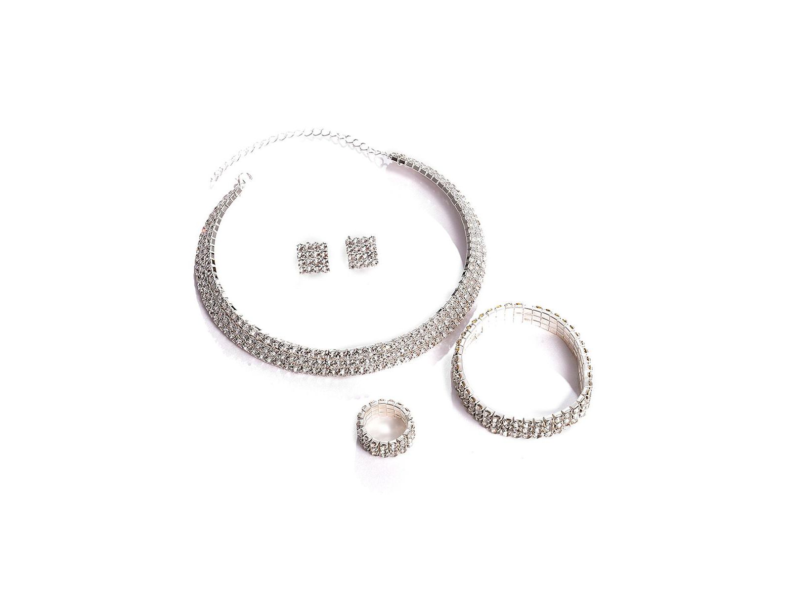 Набор украшений SOHI Bling Strand Necklace, Earrings, Bracelet And Ring