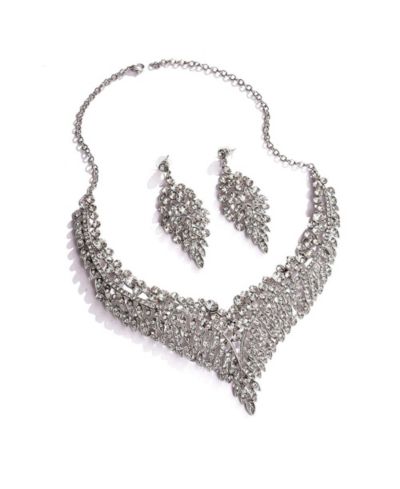 Комплект из ожерелья и серег SOHI Leaf Bling Cluster, Женский