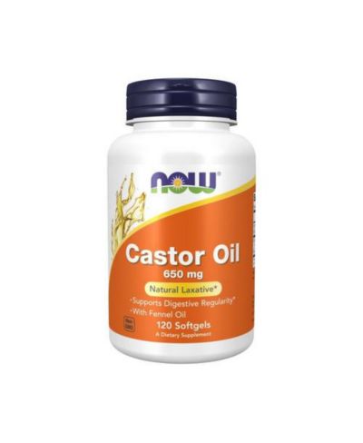 NOW Foods Castor Oil ,650 Mg ,120 Softgels