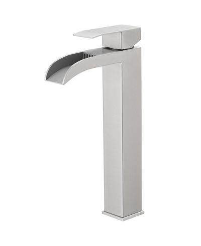 Greenspring Brushed Nickel Waterfall Single Handle Vessel Bathroom Faucet with Drain Assembly