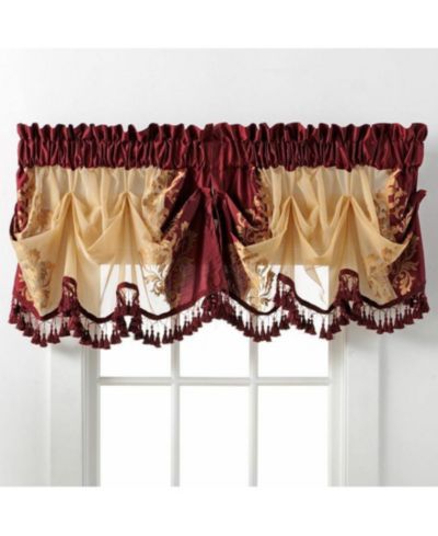 Kate Aurora Danbury Custom Austrian Embroidered Rod Pocket Window Valance Treatment  - 54 in. W x 20 in. L