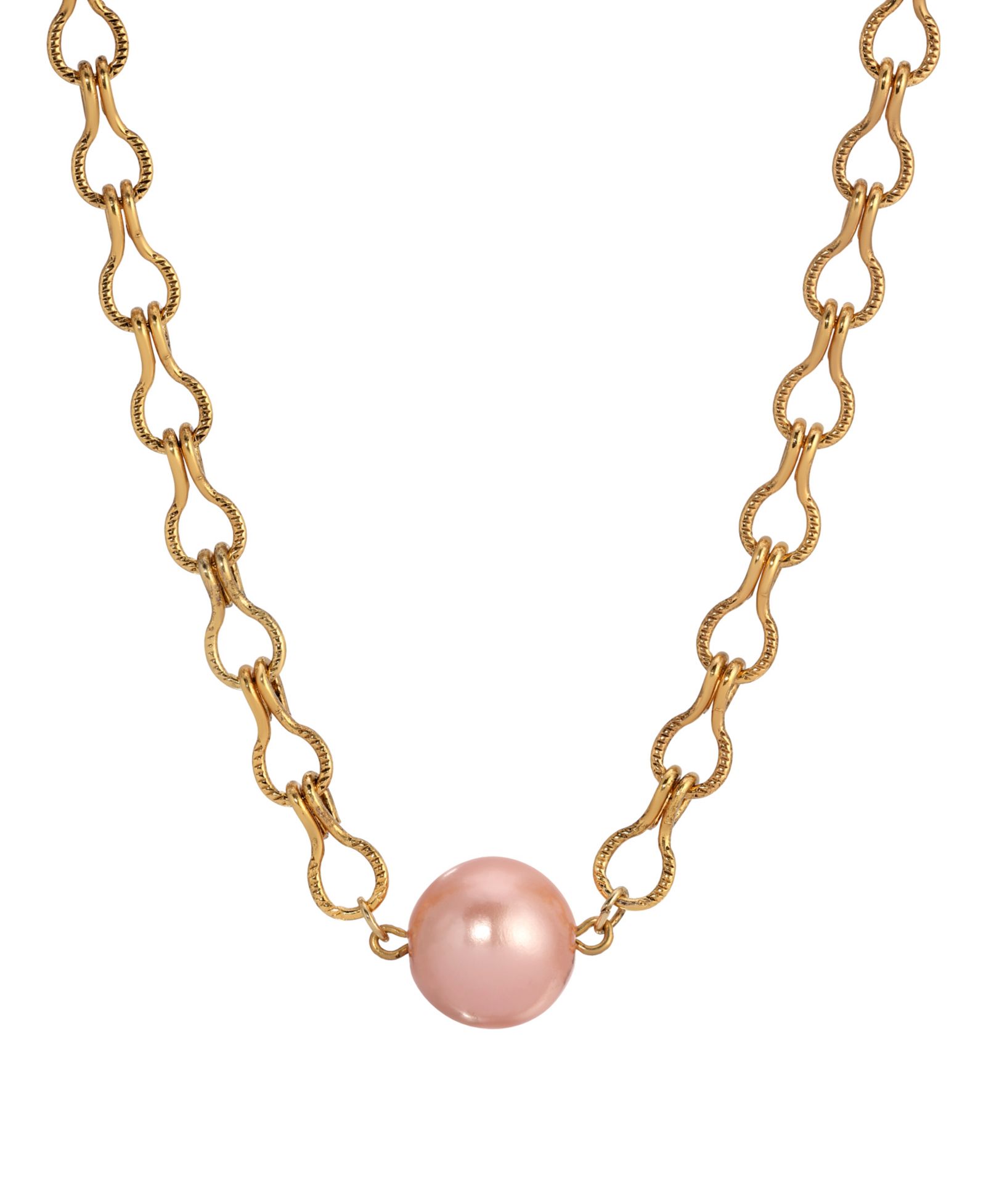 Ожерелье 2028 Gold Tone Peach Cultivated Pearl Bead