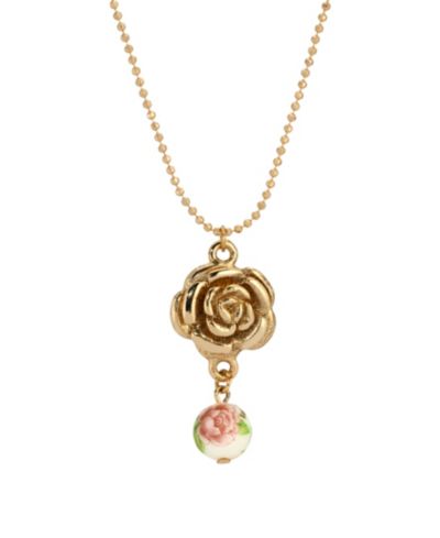 2028 Gold Tone Flower Pendant Necklace
