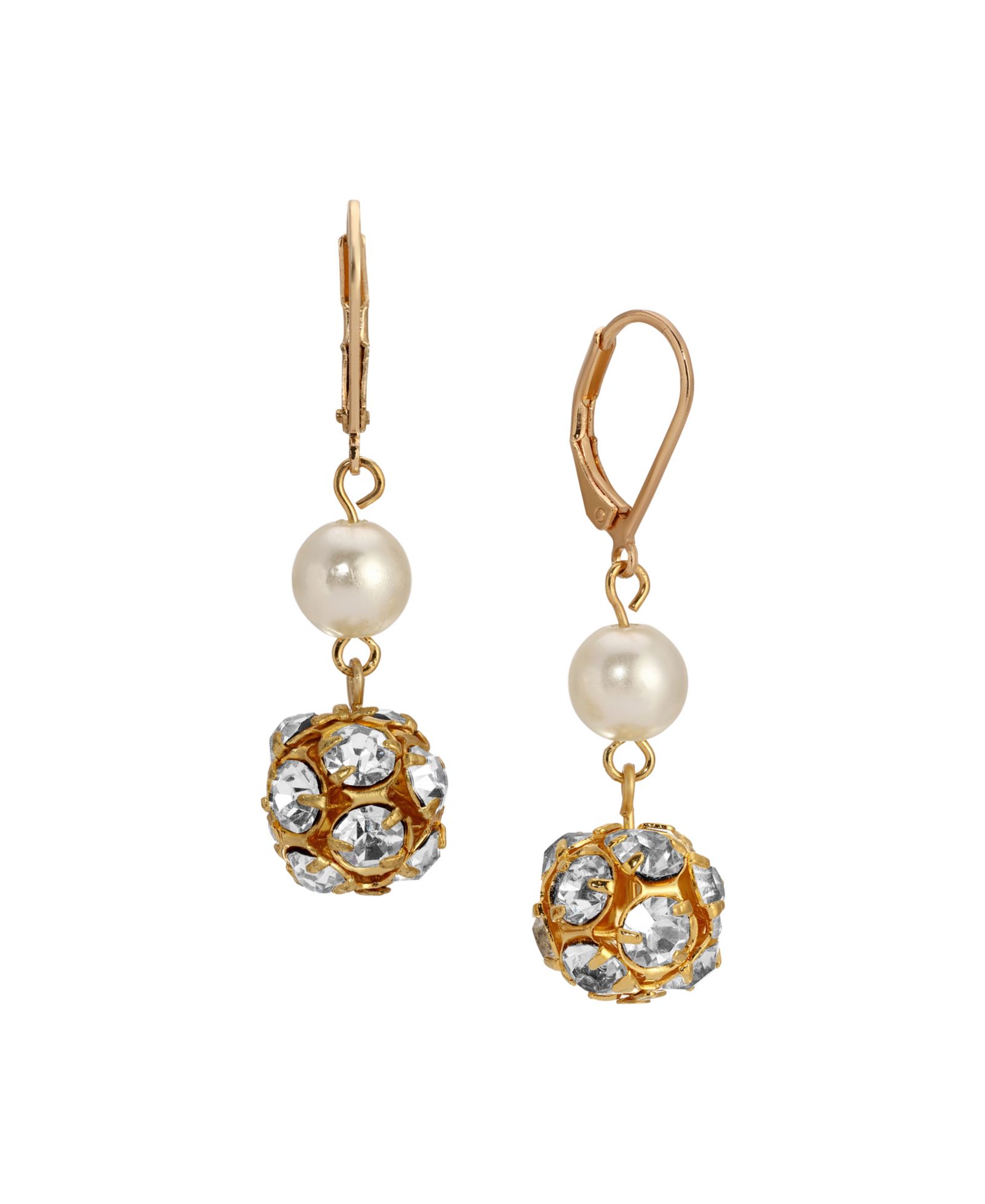 Серьги-подвески 2028 Gold Faux Cultivated Pearl Bead Drop