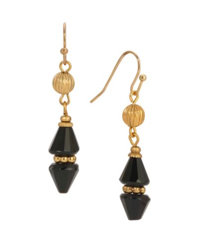 Серьги 2028 Gold Tone Bead Drop Wire с подвесками