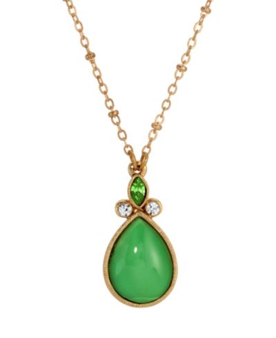 Ожерелье с кристаллами 2028 Green Teardrop
