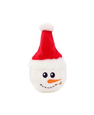 Mighty Small Snowball Santa Hat, Durable Squeaky Dog Toy
