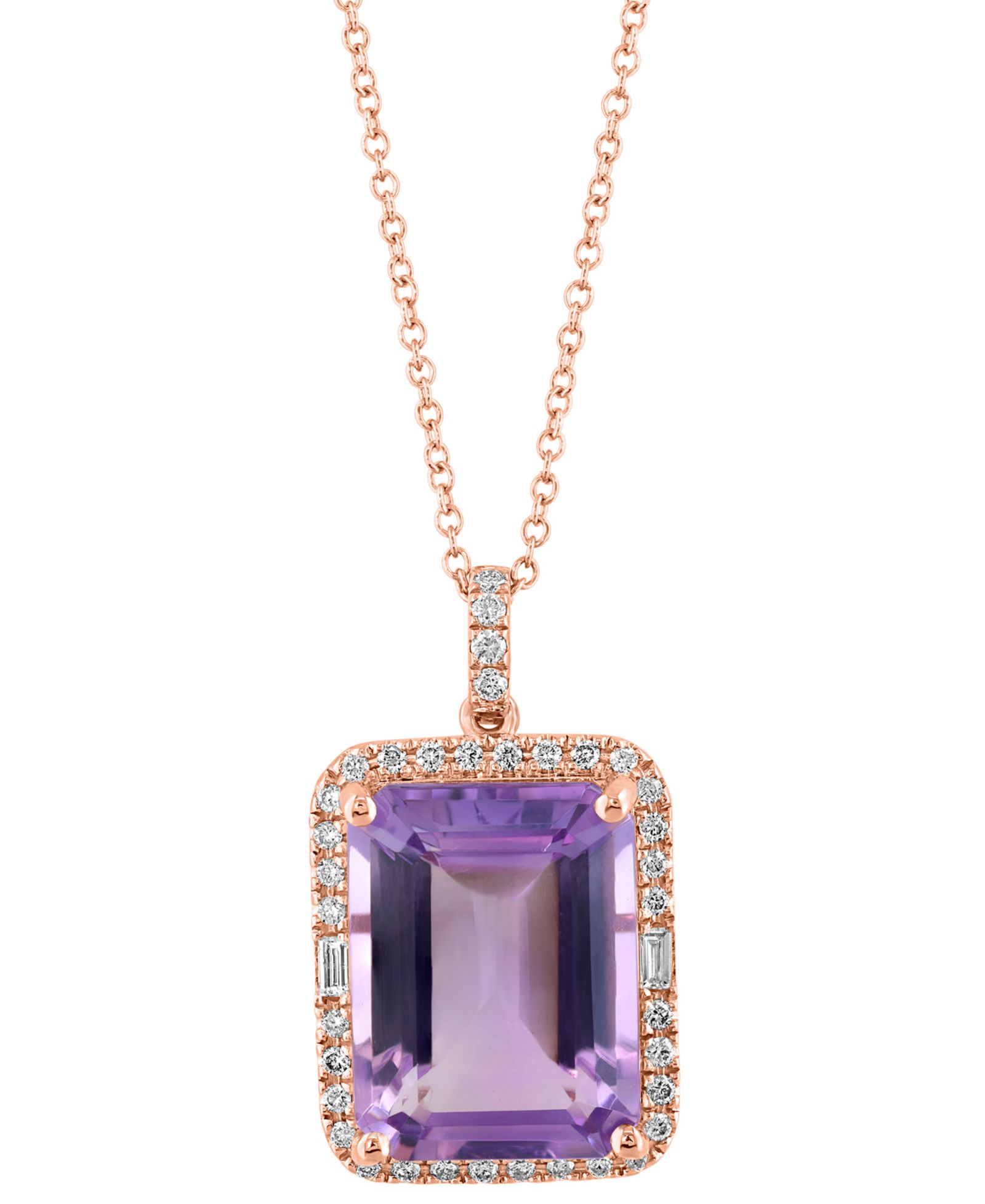 EFFY Collection Подвеска-кулон Emerald-Cut Halo из 14k Gold с Blue Topaz и Diamond