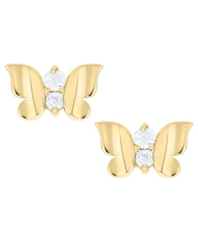 Macy's Cubic Zirconia Butterfly Earrings in 14k Gold