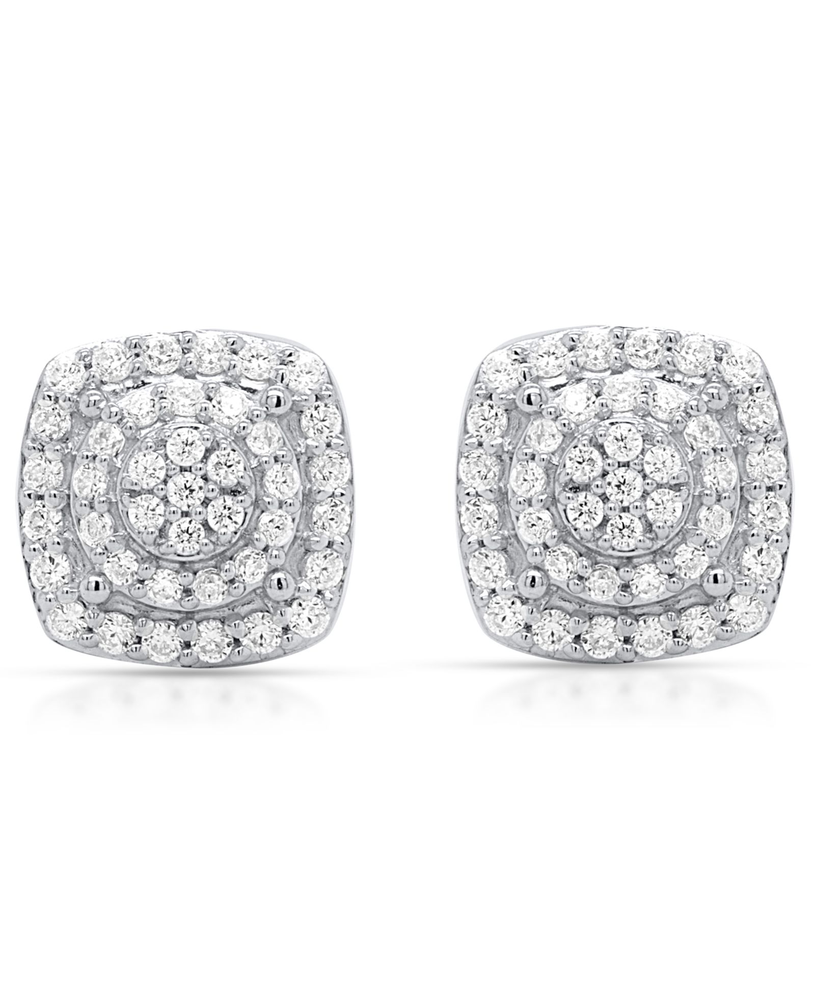 Серьги-гвоздики Macy's White Diamond (1/4 ct. t.w.) в стерлинговом серебре