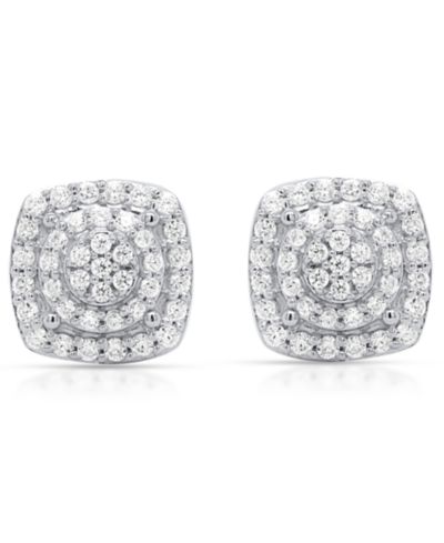 Серьги-гвоздики Macy's White Diamond (1/4 ct. t.w.) в стерлинговом серебре